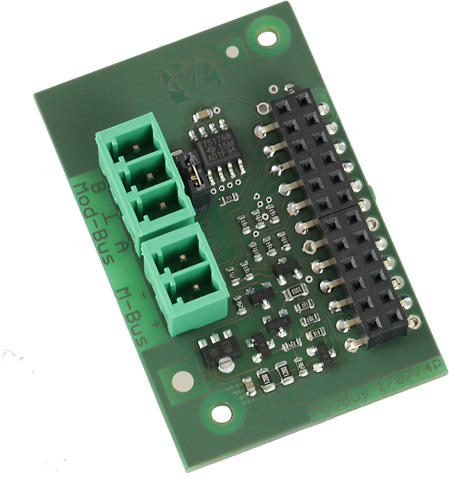Interfaz Modbus RTU configurable como maestro o esclavo con soporte M-Bus
